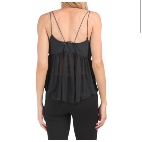 FREE PEOPLE FP MOVEMENT CATCH ME DRIFT TANK TOP IN BLACK SHEER SEXY BEACH small - Picture 6 of 17